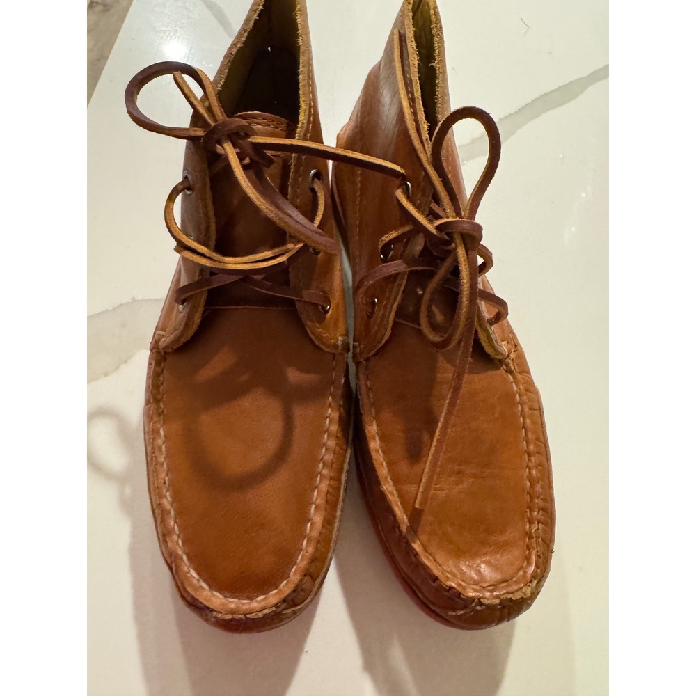 Quoddy Mens Grizzly Boot Tan Leather Vibram Sole Chukka Moc Toe  10 D